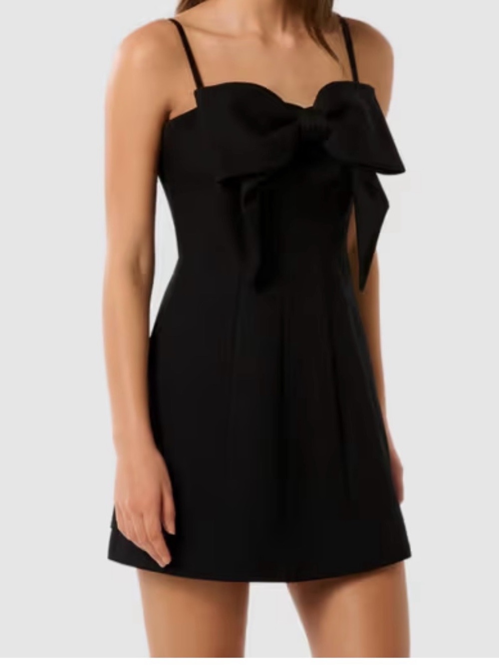 Lulu's Women Black Bow-Detail Mini Dress Size Medium